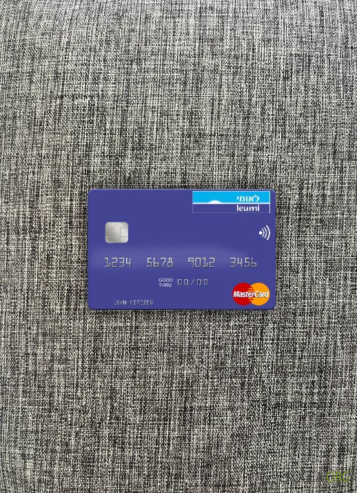 Photolook mastercard de la banque israélienne Leumi avant